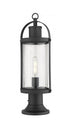 Z-Lite Roundhouse 1 Light Outdoor Pier Mounted Fixture in Black Finish Model: 569PHM-553PM-BK