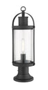 Z-Lite Roundhouse 1 Light Outdoor Pier Mounted Fixture in Black Finish Model: 569PHM-553PM-BK