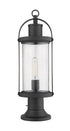Z-Lite Roundhouse 1 Light Outdoor Pier Mounted Fixture in Black Finish Model: 569PHM-553PM-BK