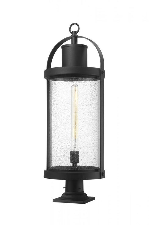 Z-Lite Roundhouse 1 Light Outdoor Pier Mounted Fixture in Black Finish Model: 569PHXL-533PM-BK