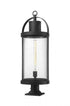 Z-Lite Roundhouse 1 Light Outdoor Pier Mounted Fixture in Black Finish Model: 569PHXL-533PM-BK