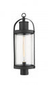 Z-Lite Roundhouse 1 Light Outdoor Post Mount Fixture in Black Finish Model: 569PHB-BK