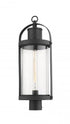 Z-Lite Roundhouse 1 Light Outdoor Post Mount Fixture in Black Finish Model: 569PHB-BK