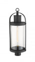 Z-Lite Roundhouse 1 Light Outdoor Post Mount Fixture in Black Finish Model: 569PHB-BK