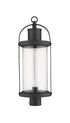 Z-Lite Roundhouse 1 Light Outdoor Post Mount Fixture in Black Finish Model: 569PHB-BK