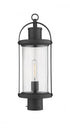 Z-Lite Roundhouse 1 Light Outdoor Post Mount Fixture in Black Finish Model: 569PHM-BK