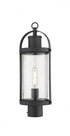 Z-Lite Roundhouse 1 Light Outdoor Post Mount Fixture in Black Finish Model: 569PHM-BK