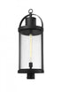 Z-Lite Roundhouse 1 Light Outdoor Post Mount Fixture in Black Finish Model: 569PHXL-BK