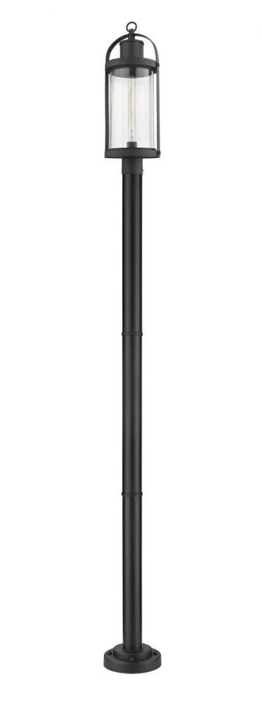 Z-Lite Roundhouse 1 Light Outdoor Post Mounted Fixture in Black Finish Model: 569PHB-567P-BK