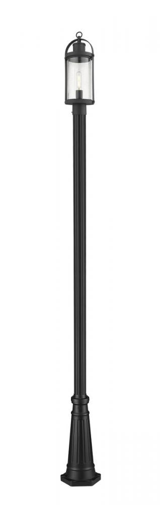 Z-Lite Roundhouse 1 Light Outdoor Post Mounted Fixture in Black Finish Model: 569PHM-519P-BK