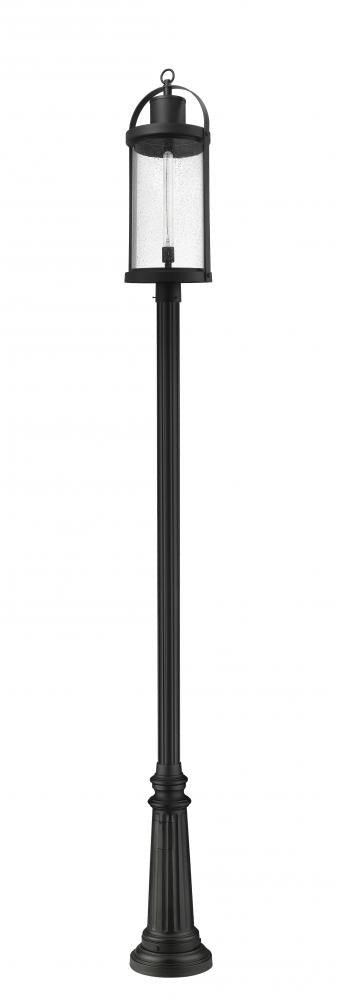 Z-Lite Roundhouse 1 Light Outdoor Post Mounted Fixture in Black Finish Model: 569PHXL-511P-BK