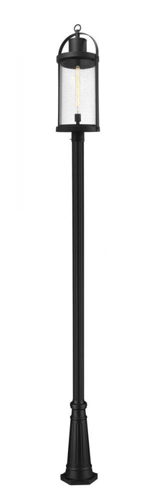 Z-Lite Roundhouse 1 Light Outdoor Post Mounted Fixture in Black Finish Model: 569PHXL-519P-BK