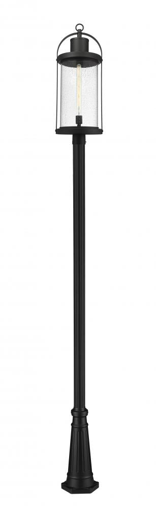 Z-Lite Roundhouse 1 Light Outdoor Post Mounted Fixture in Black Finish Model: 569PHXL-519P-BK