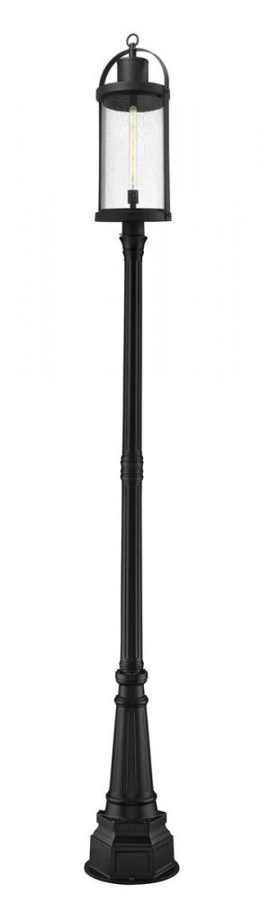 Z-Lite Roundhouse 1 Light Outdoor Post Mounted Fixture in Black Finish Model: 569PHXL-564P-BK