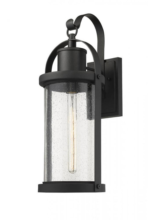 Z-Lite Roundhouse 1 Light Outdoor Wall Light in Black Finish Model: 569B-BK