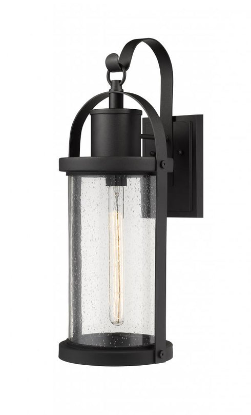 Z-Lite Roundhouse 1 Light Outdoor Wall Light in Black Finish Model: 569B-BK
