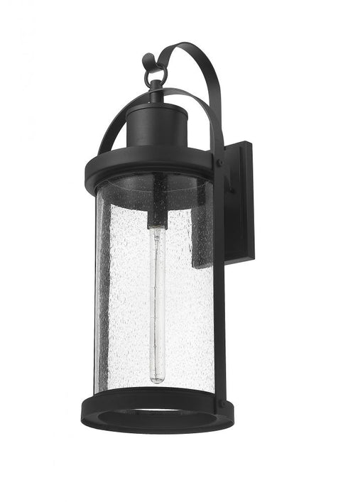 Z-Lite Roundhouse 1 Light Outdoor Wall Light in Black Finish Model: 569XL-BK
