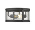 Z-Lite Roundhouse 3 Light Outdoor Flush Mount in Black Finish Model: 569F-BK