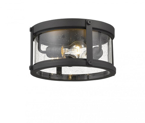 Z-Lite Roundhouse 3 Light Outdoor Flush Mount in Black Finish Model: 569F-BK