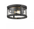 Z-Lite Roundhouse 3 Light Outdoor Flush Mount in Black Finish Model: 569F-BK