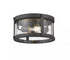 Z-Lite Roundhouse 3 Light Outdoor Flush Mount in Black Finish Model: 569F-BK