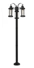 Z-Lite Roundhouse 3 Light Outdoor Post Mounted Fixture in Black Finish Model: 569MP3-567P-BK