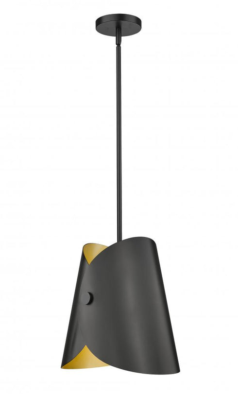 Z-Lite Salone 1 Light Pendant in Matte Black Finish Model: 1951P11-MB