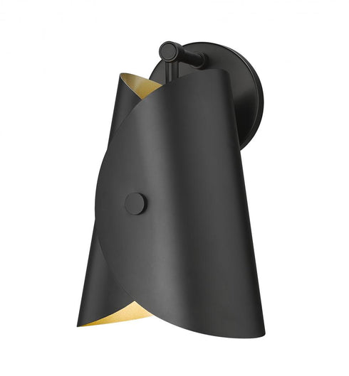 Z-Lite Salone 1 Light Wall Sconce in Matte Black Finish Model: 1951-1S-MB