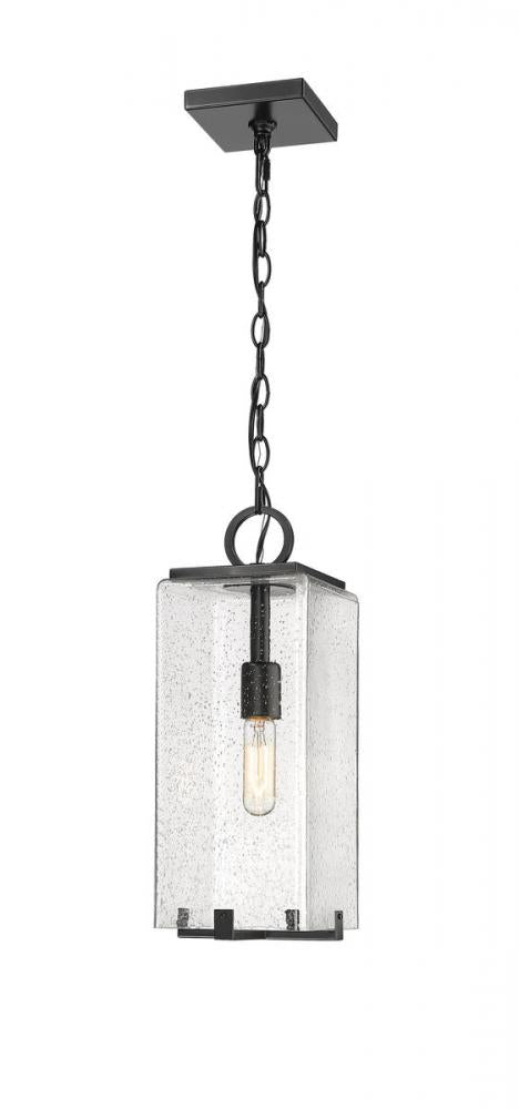 Z-Lite Sana 1 Light Outdoor Chain Mount Ceiling Fixture in Black Finish Model: 592CHM-BK
