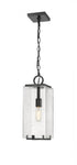 Z-Lite Sana 1 Light Outdoor Chain Mount Ceiling Fixture in Black Finish Model: 592CHM-BK