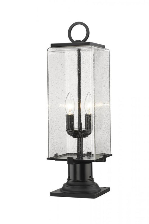 Z-Lite Sana 2 Light Outdoor Pier Mounted Fixture in Black Finish Model: 592PHMR-533PM-BK
