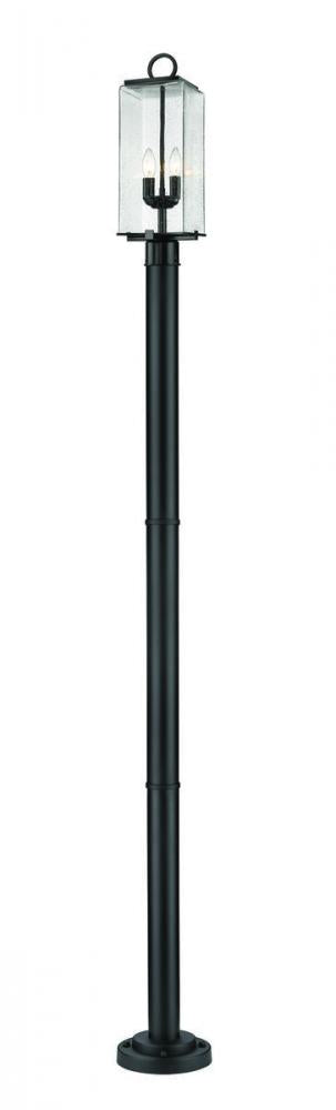 Z-Lite Sana 2 Light Outdoor Post Mounted Fixture in Black Finish Model: 592PHMR-567P-BK
