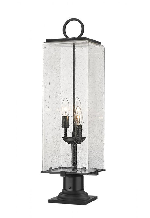Z-Lite Sana 3 Light Outdoor Pier Mounted Fixture in Black Finish Model: 592PHBR-533PM-BK