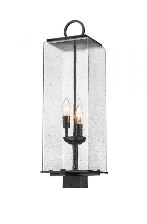 Z-Lite Sana 3 Light Outdoor Post Mount Fixture in Black Finish Model: 592PHBS-BK