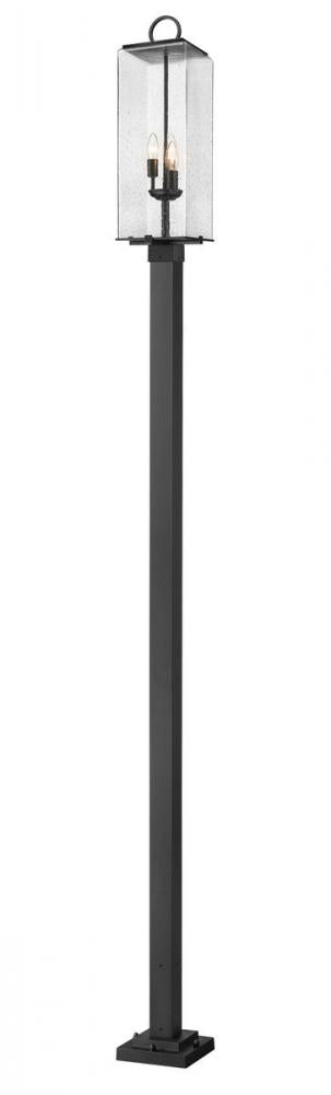 Z-Lite Sana 3 Light Outdoor Post Mounted Fixture in Black Finish Model: 592PHBS-536P-BK
