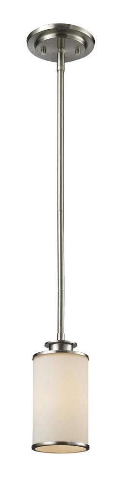 Z-Lite Savannah 1 Light Pendant in Brushed Nickel Finish Model: 412MP