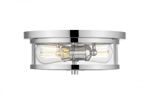 Z-Lite Savannah 2 Light Flush Mount in Brushed Nickel Finish Model: 412F11