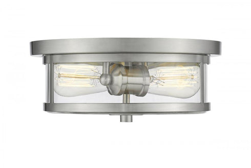 Z-Lite Savannah 2 Light Flush Mount in Brushed Nickel Finish Model: 412F11