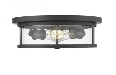 Z-Lite Savannah 2 Light Flush Mount in Brushed Nickel Finish Model: 412F14