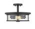 Z-Lite Savannah 2 Light Semi Flush Mount in Brushed Nickel Finish Model: 412SF14