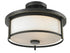Z-Lite Savannah 2 Light Semi Flush Mount in Brushed Nickel Finish Model: 412SF14