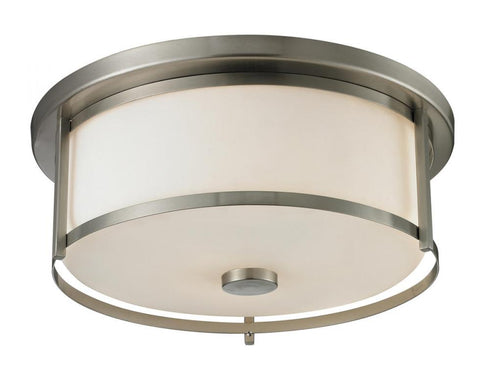 Z-Lite Savannah 3 Light Flush Mount in Brushed Nickel Finish Model: 412F16