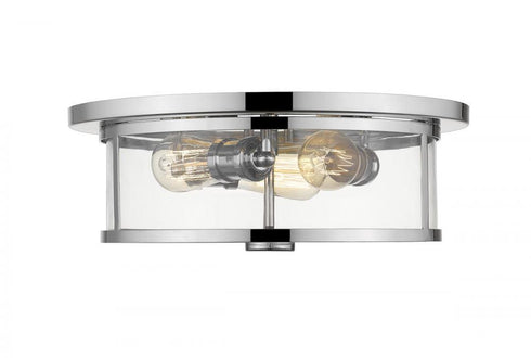 Z-Lite Savannah 3 Light Flush Mount in Brushed Nickel Finish Model: 412F16