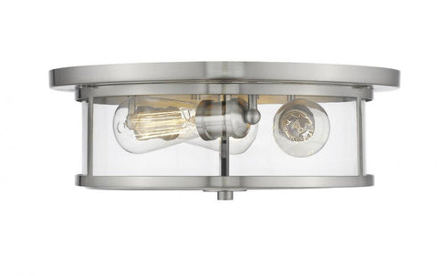Z-Lite Savannah 3 Light Flush Mount in Brushed Nickel Finish Model: 412F16