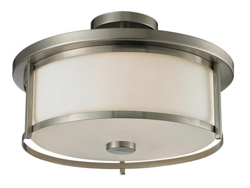 Z-Lite Savannah 3 Light Semi Flush Mount in Brushed Nickel Finish Model: 412SF16