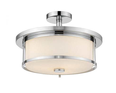 Z-Lite Savannah 3 Light Semi Flush Mount in Brushed Nickel Finish Model: 412SF16