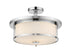 Z-Lite Savannah 3 Light Semi Flush Mount in Brushed Nickel Finish Model: 412SF16