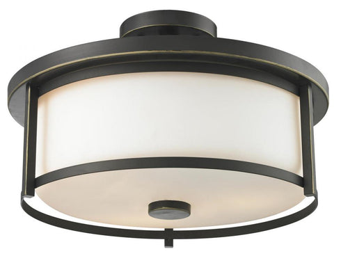 Z-Lite Savannah 3 Light Semi Flush Mount in Brushed Nickel Finish Model: 412SF16