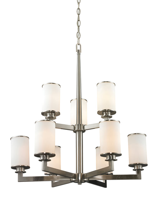 Z-Lite Savannah 9 Light Chandelier in Brushed Nickel Finish Model: 412-9