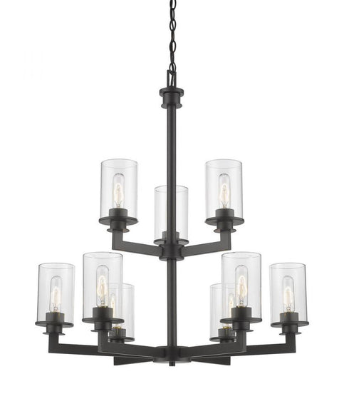 Z-Lite Savannah 9 Light Chandelier in Brushed Nickel Finish Model: 412-9